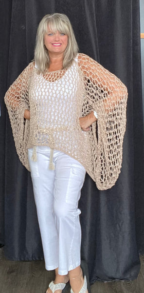 Pull Over Poncho Beige