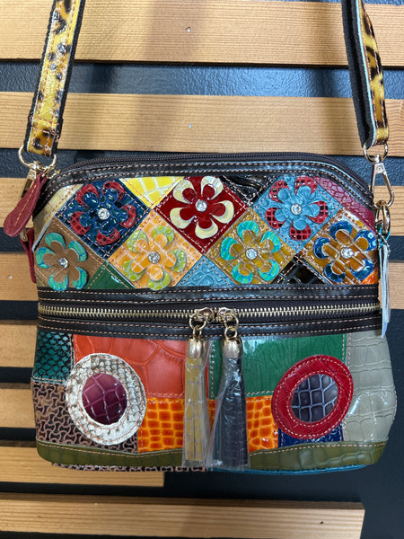 Colorful Genuine Leather Crossbody Cross body Sling Purse