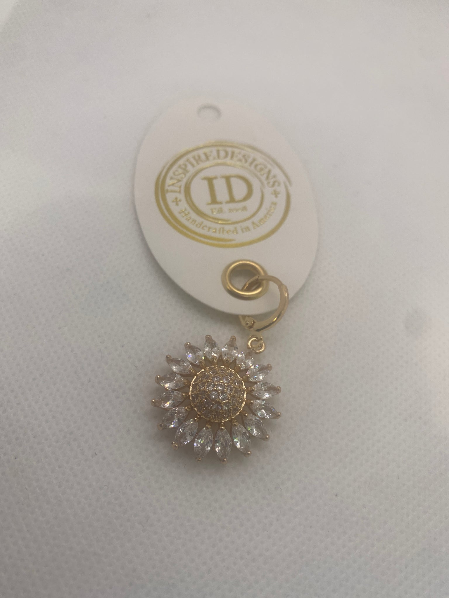 Crystal Flower Charm Necklace Scarf