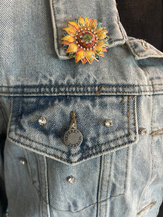 Colorful Sunflower Statement Brooch Pin Pendant