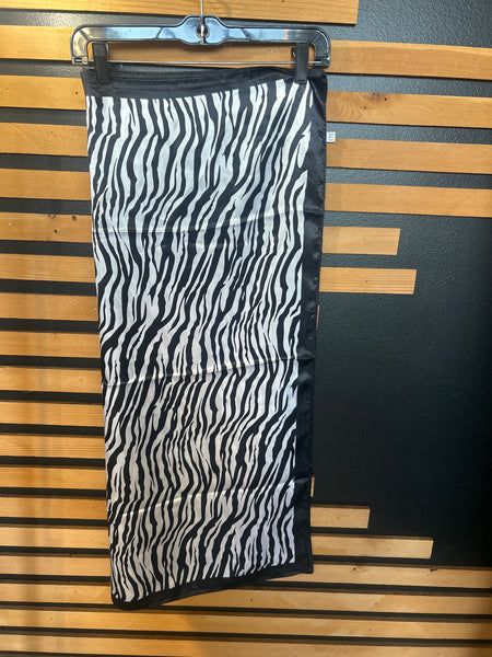 Womens Fashion Silk Scarf 35 x 35 Zebra Stripe Neck Hair Bag Accessory