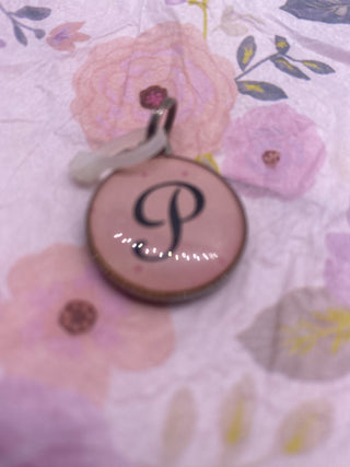 Ganz Round  P  Initial Charm Necklace or Bracelet