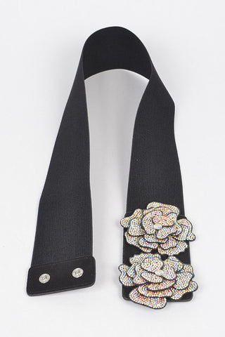 Crystal Bloom Stretch Belt