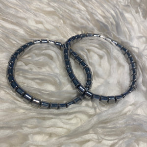 Rectangle Hematite Stretch Bead Bracelet