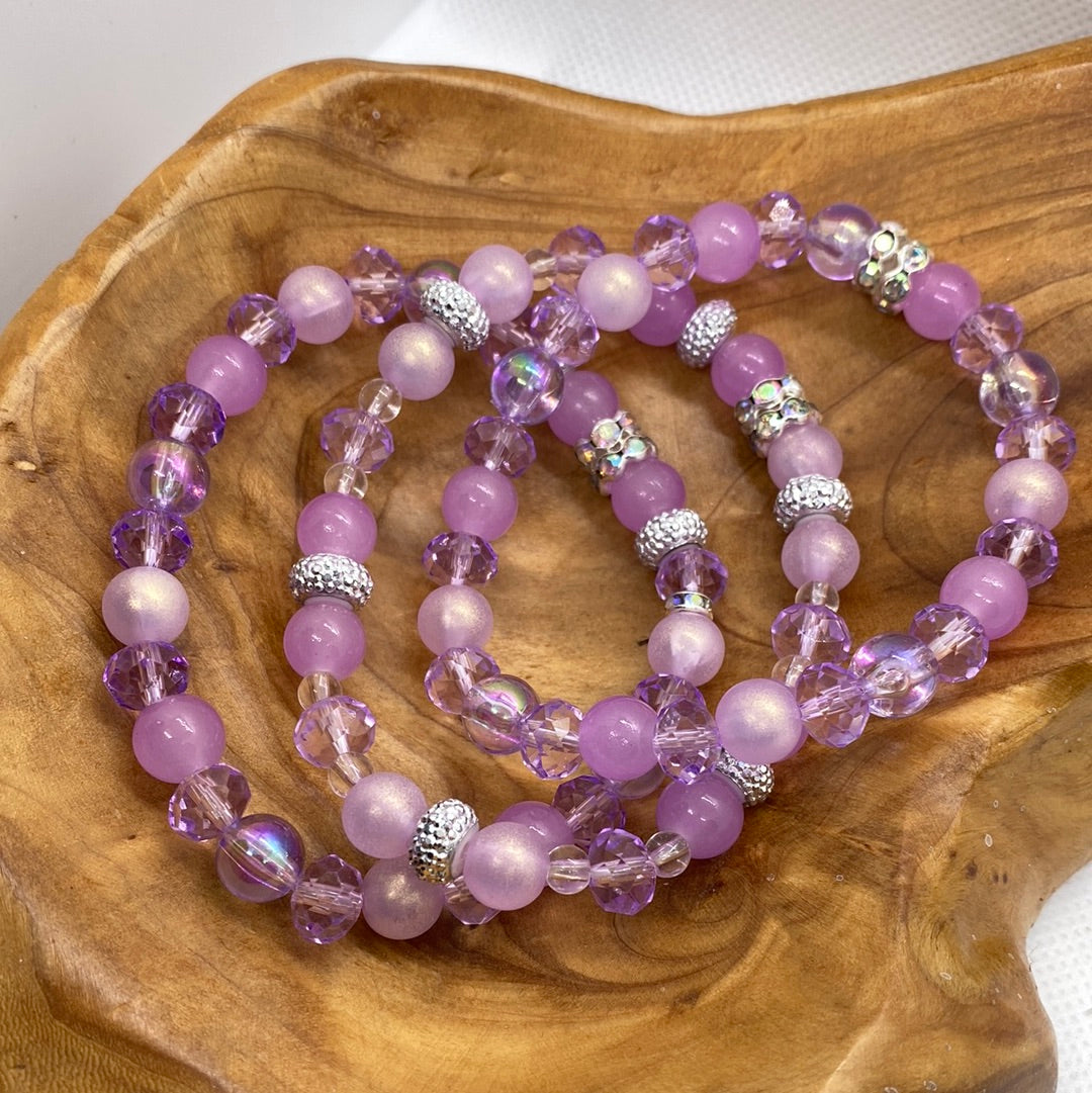 Lavender Stretch Bead Bracelet