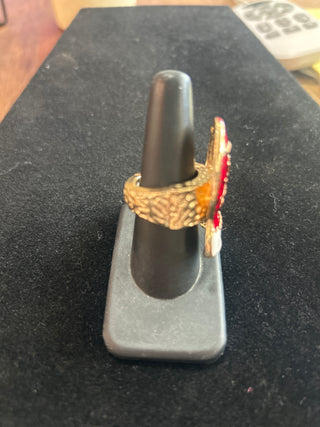 Christmas Mitten Rhinestone Stretch Ring