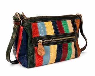 Genuine Leather Colorful Petal Shoulder Bag Purse