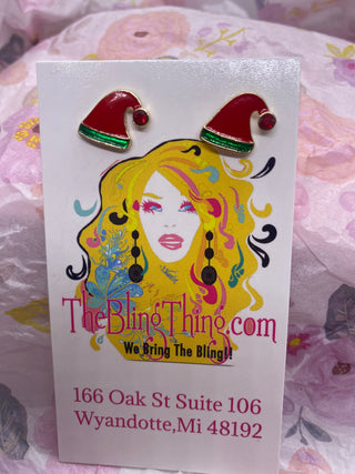 Santa Hat Christmas Earrings