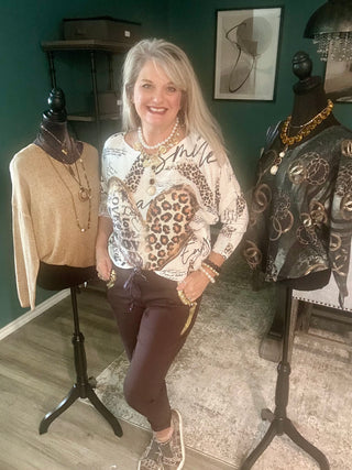 Made in Italy Wild Heart Leopard Sweater