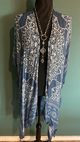 Blue Boho Paisley Kimono