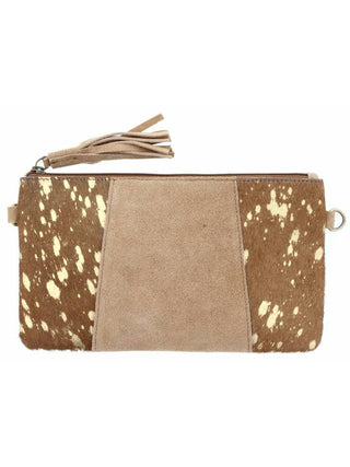 Gold Foil Suede Crossbody Purse