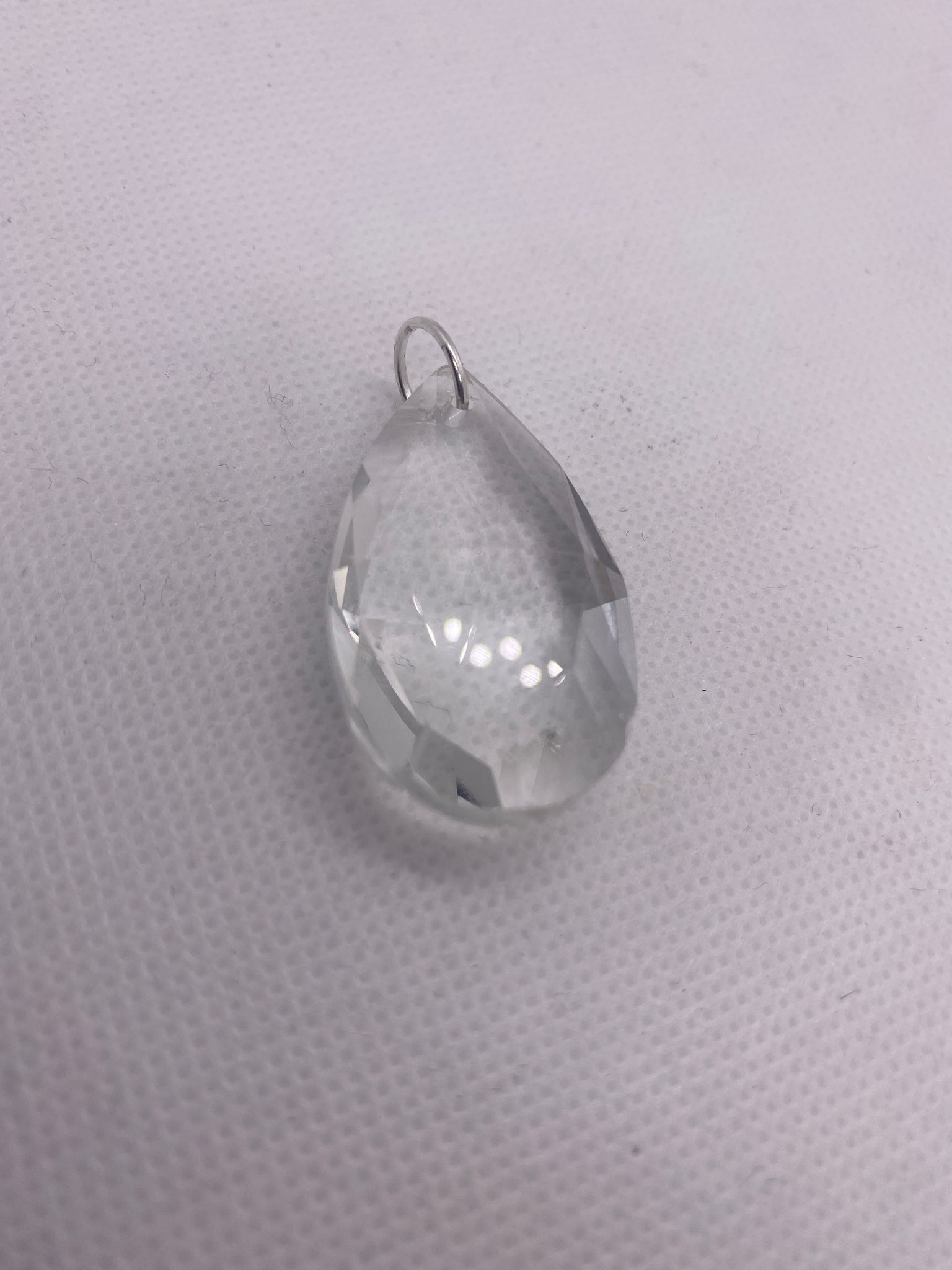 Clear Teardrop Crystal Charm for Necklace or Scarf