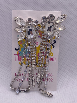 Silver Tone Crystal Earrings