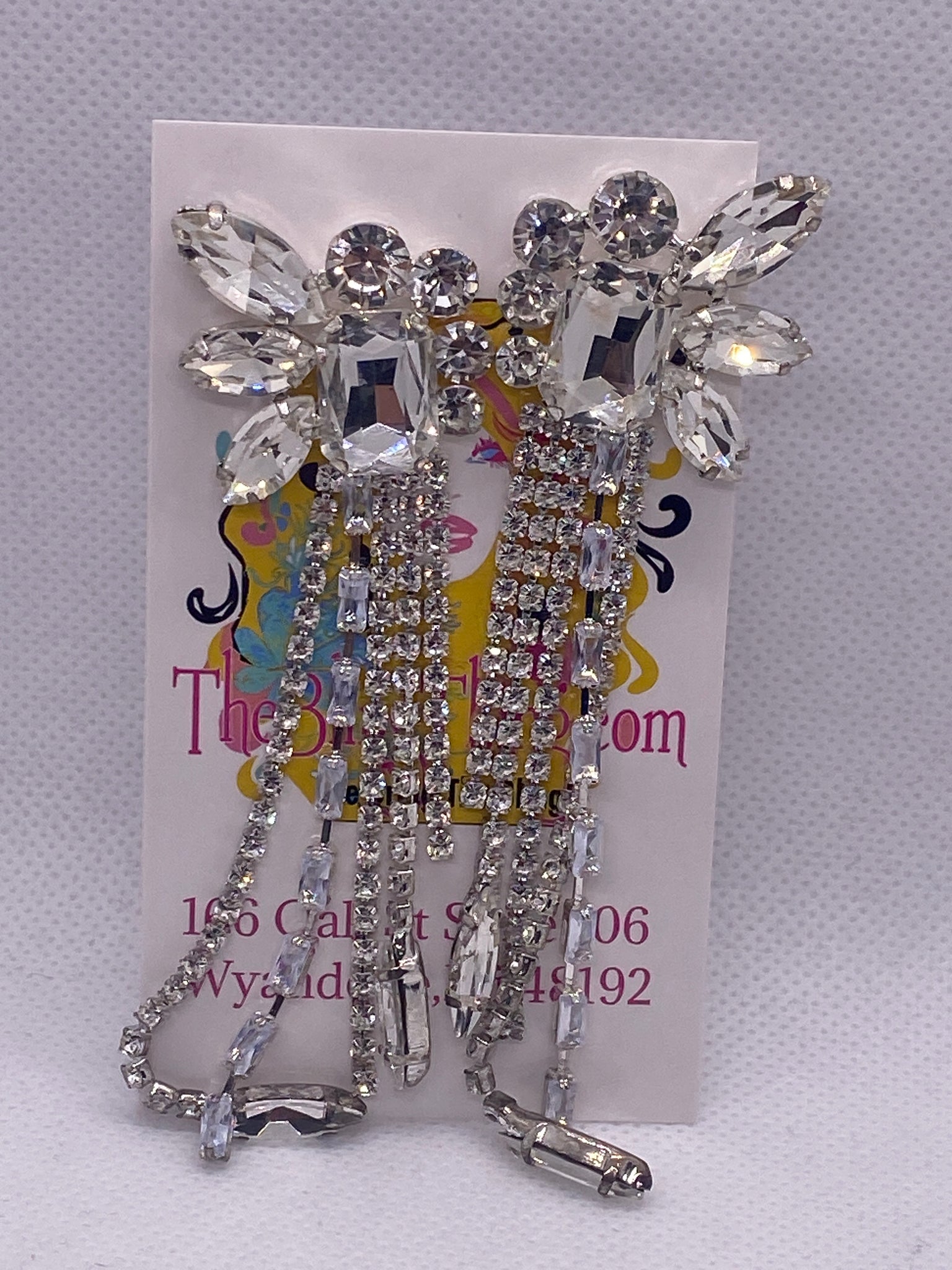 Silver Tone Crystal Earrings