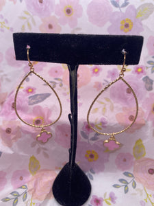 Pink & Gold Hoop Earrings