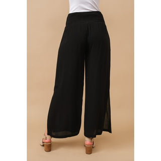 Smocked Waist Wide Leg Palazzo Pants