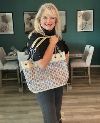 Iridescent Gold Statement Tote Purse