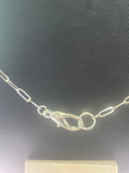 28 inch Silver Tone Paper Clip Necklace