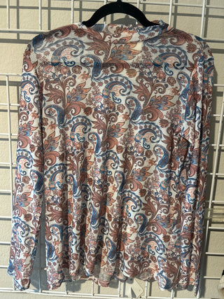 Paisley Perfection Mesh Long Sleeve Top