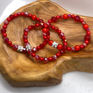 Red Bead Stretch Bracelet