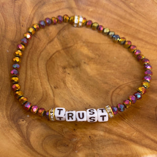 Custom Trust Crystal Bead Stretch Bracelet Solid