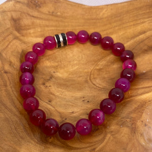 Plum around Bead Stretch Bracelet