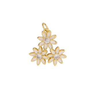 Daisy Trio Charm for Necklace or Bracelet