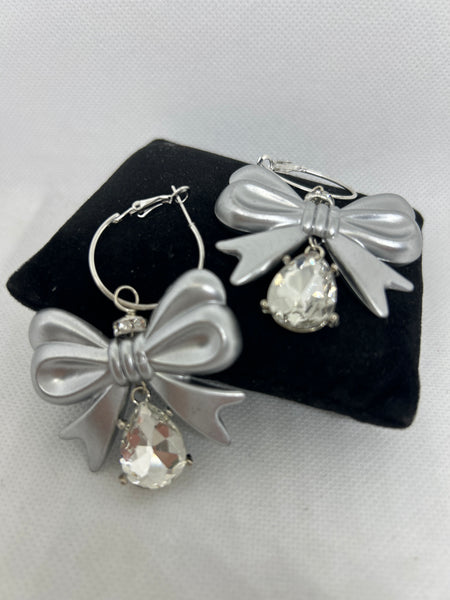Custom Sandra Ling Designs Crystal Bow Hoop Earrings