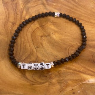 Custom Trust Crystal Bead Stretch Bracelet Solid