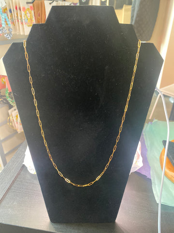 34 inch Gold Tone Paper Clip Necklace Chain