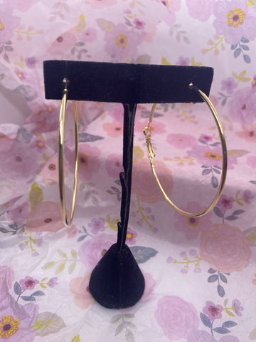 Gold Tone 2.25” inch Hoop Earring