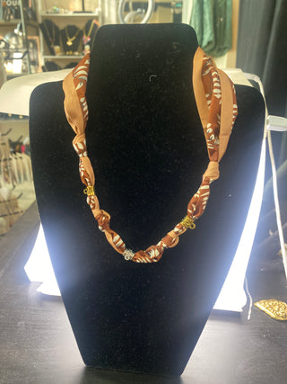 Custom Three Bail Scarf Necklace Brown