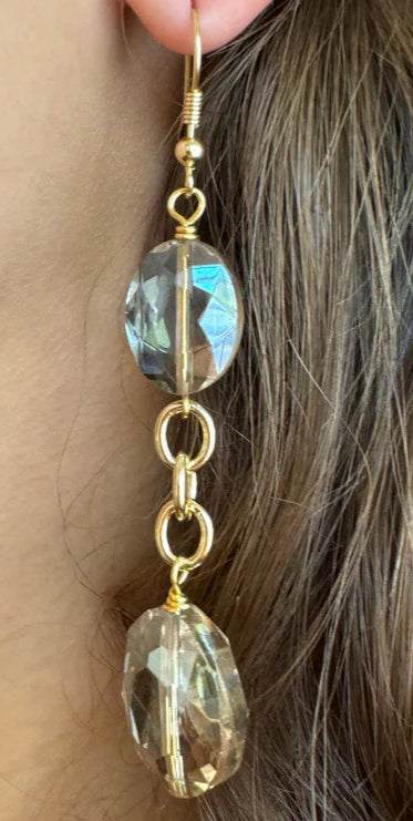 Custom Girl Amber Crystal Earrings