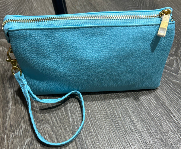 Baby Blue Crossbody Purse with Wristlet