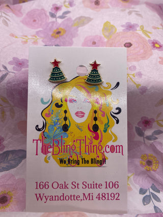 Christmas Tree Post Earrings