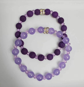 Set of Two Purple Stretch Bracelets