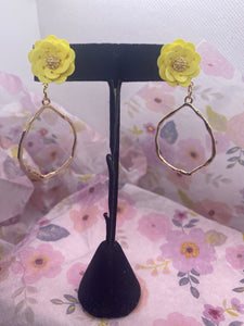 Yellow Floral Sunrise Post Earrings