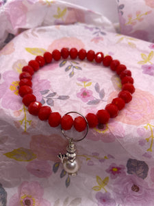 Red Snowman Stretch Bracelet