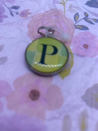 Ganz Round  P  Initial Charm Necklace or Bracelet