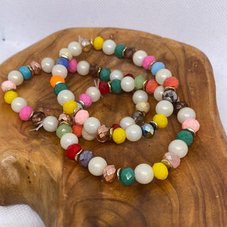 Multi Bead Color Stretch Bracelet