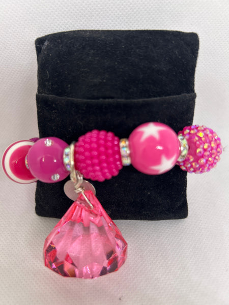 Custom Sandra Ling Stretch Pink Bracelet