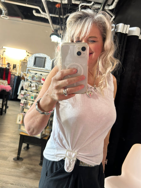 Rhinestone Rectangle Shape T Shirt Clip