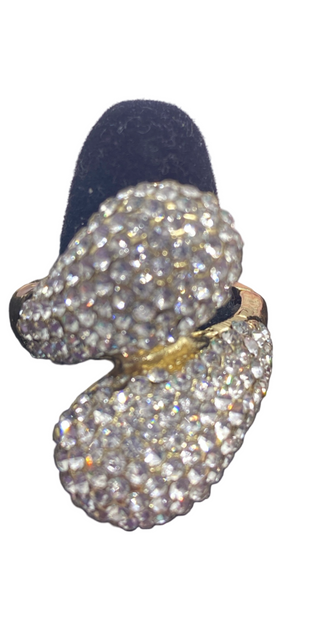 CZ Diamond Gold Tone Stretch Ring