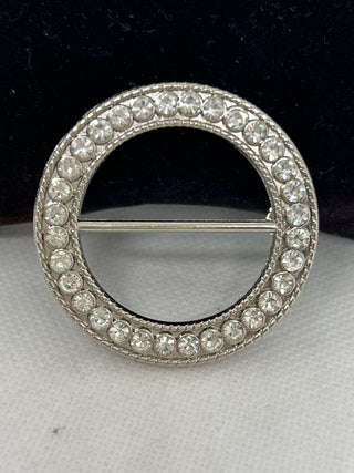 Silver Round Rhinestone Round T Shirt Clip