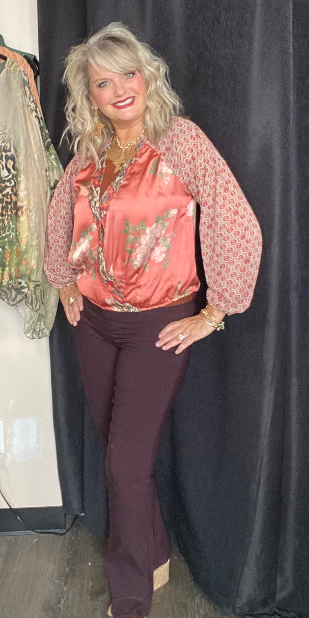 Hyperstretch Bootcut Dark Berry Denim Jeans