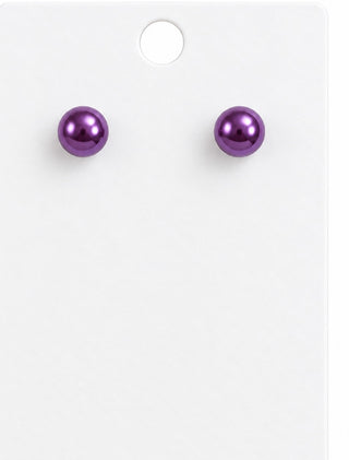 Medium Purple Stud Ball Earrings