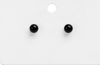 Small Black Ball Stud Post Earrings