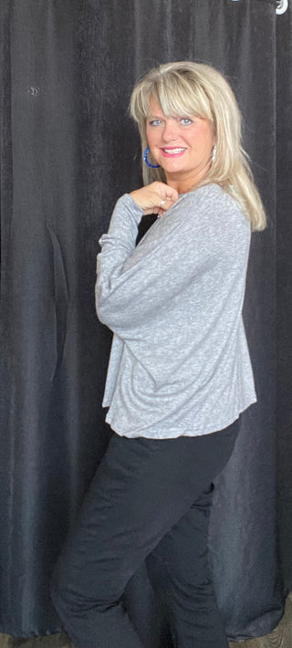 Oversize Dolman Sleeve Knit Top Sweater