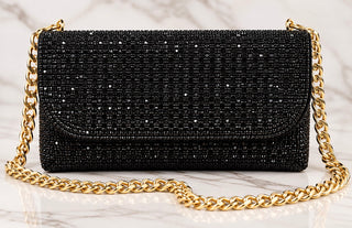 Black Rhinestone Evening Bag Purse