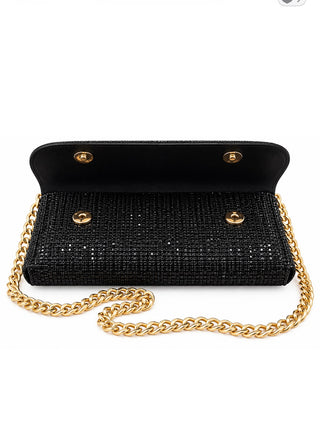 Black Rhinestone Evening Bag Purse